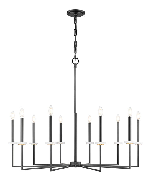 Z-Lite - 6100-10MB - Ten Light Chandelier - Gaultier - Matte Black + Modern Gold