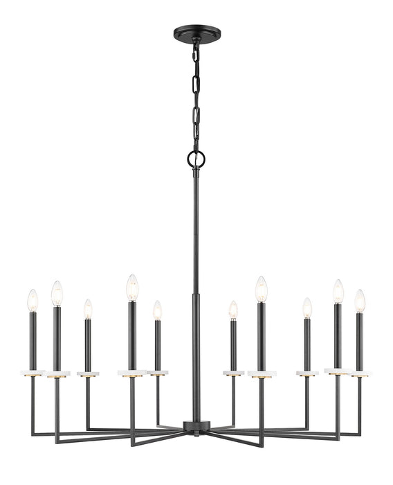 Z-Lite - 6100-10MB - Ten Light Chandelier - Gaultier - Matte Black + Modern Gold