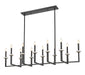 Z-Lite - 6100-12L-MB - 12 Light Linear Chandelier - Gaultier - Matte Black + Modern Gold