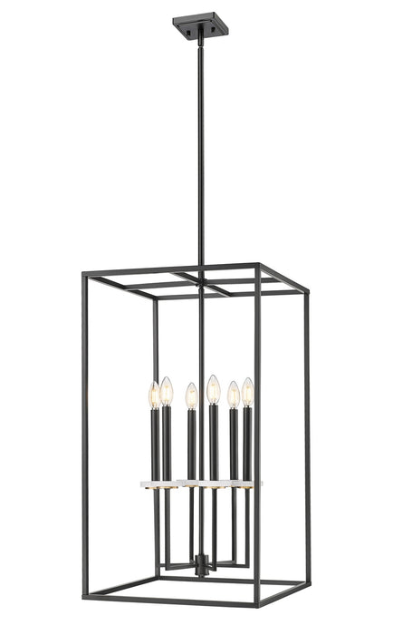 Z-Lite - 6100-32MB - Six Light Chandelier - Gaultier - Matte Black + Modern Gold