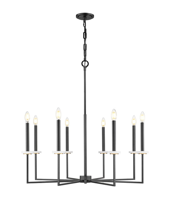 Z-Lite - 6100-8MB - Eight Light Chandelier - Gaultier - Matte Black + Modern Gold