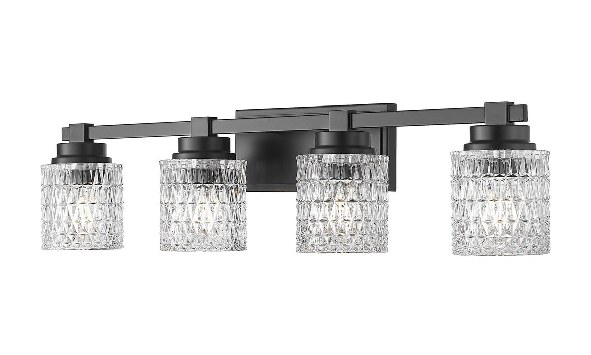 Z-Lite - 6101-4V-MB - Four Light Vanity - Jacqueline - Matte Black