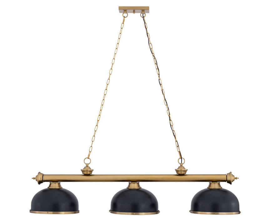Z-Lite - 2306-3HBR-D12MB+HBR - Three Light Billiard - Cordon - Heritage Brass