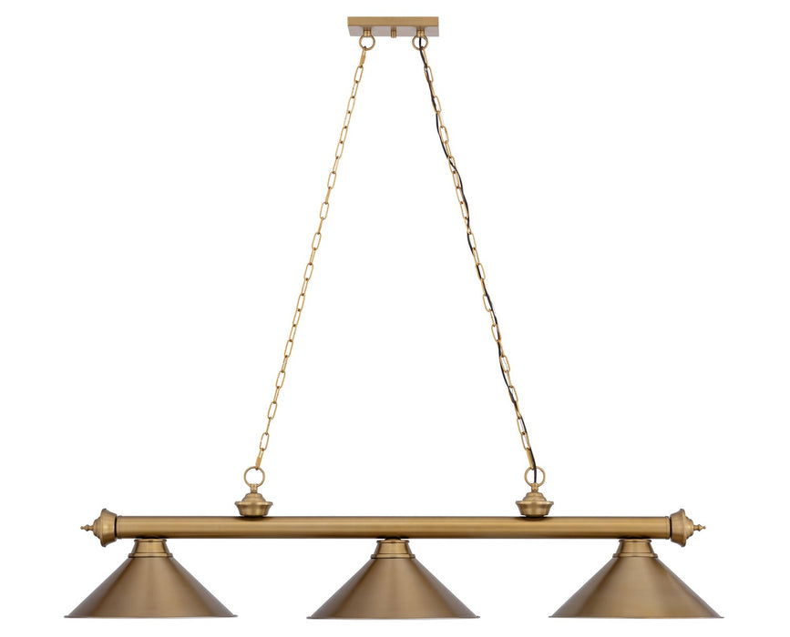 Z-Lite - 2306-3HBR-HBR15 - Three Light Billiard - Cordon - Heritage Brass