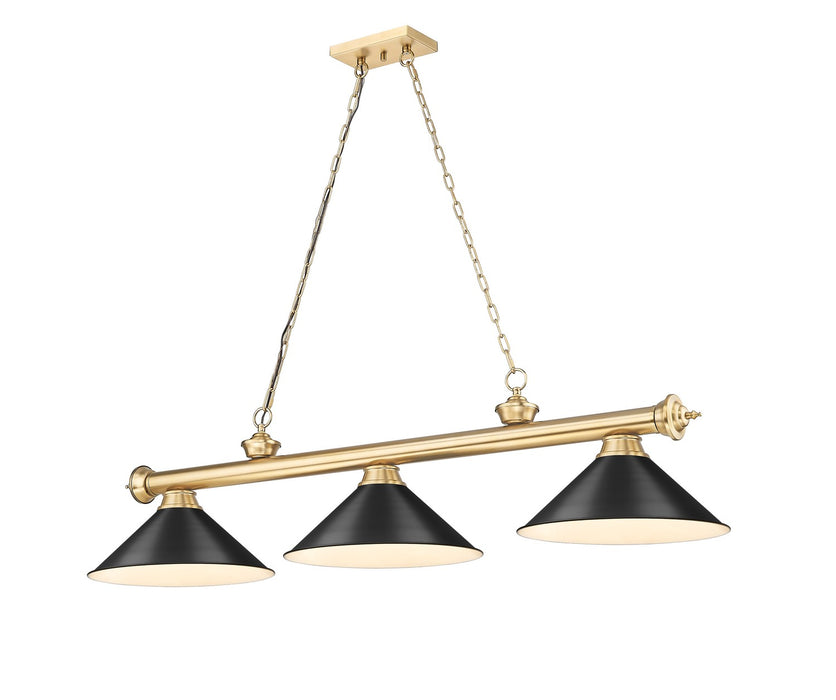 Z-Lite - 2306-3HBR-MB15 - Three Light Billiard - Cordon - Heritage Brass