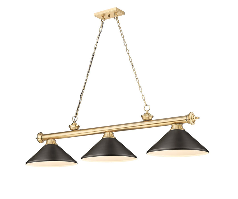 Z-Lite - 2306-3HBR-MBRZ - Three Light Billiard - Cordon - Heritage Brass