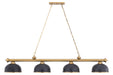 Z-Lite - 2306-4HBR-D12BRZ+HBR - Four Light Billiard - Cordon - Heritage Brass