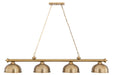 Z-Lite - 2306-4HBR-D12HBR - Four Light Billiard - Cordon - Heritage Brass