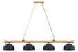 Z-Lite - 2306-4HBR-D13MB - Four Light Billiard - Cordon - Heritage Brass