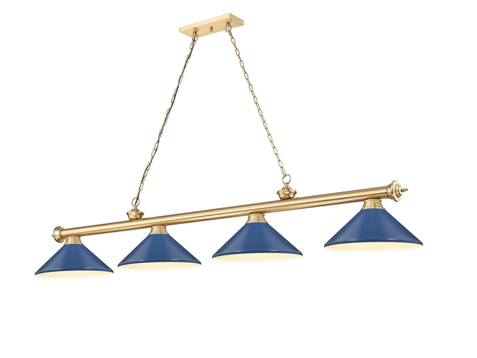 Z-Lite - 2306-4HBR-MNB - Four Light Billiard - Cordon - Heritage Brass