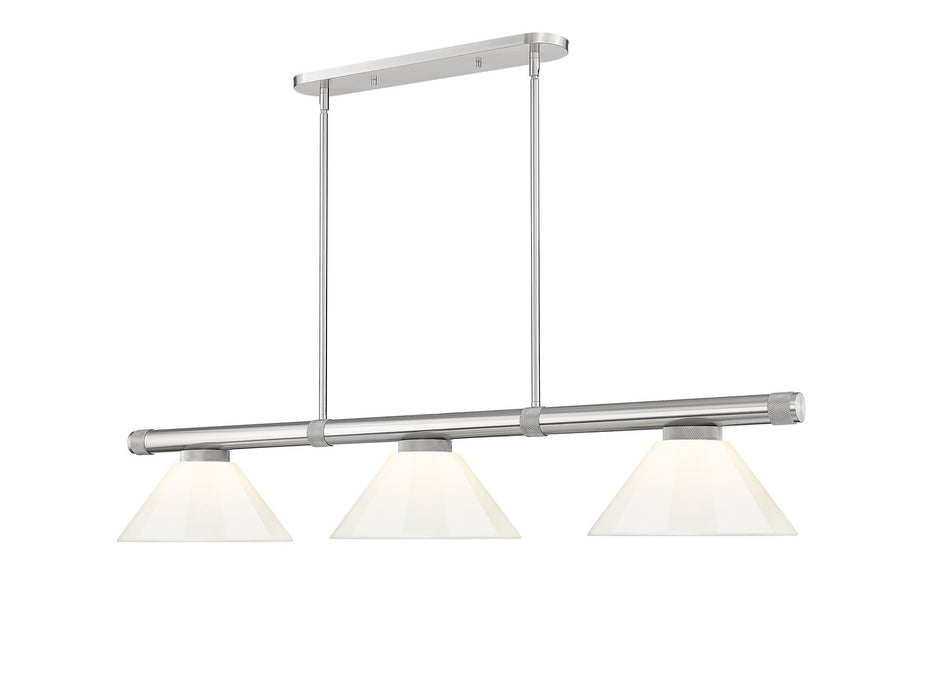 Z-Lite - 3050-3BN-PWH - Three Light Billiard - Vanguard - Brushed Nickel