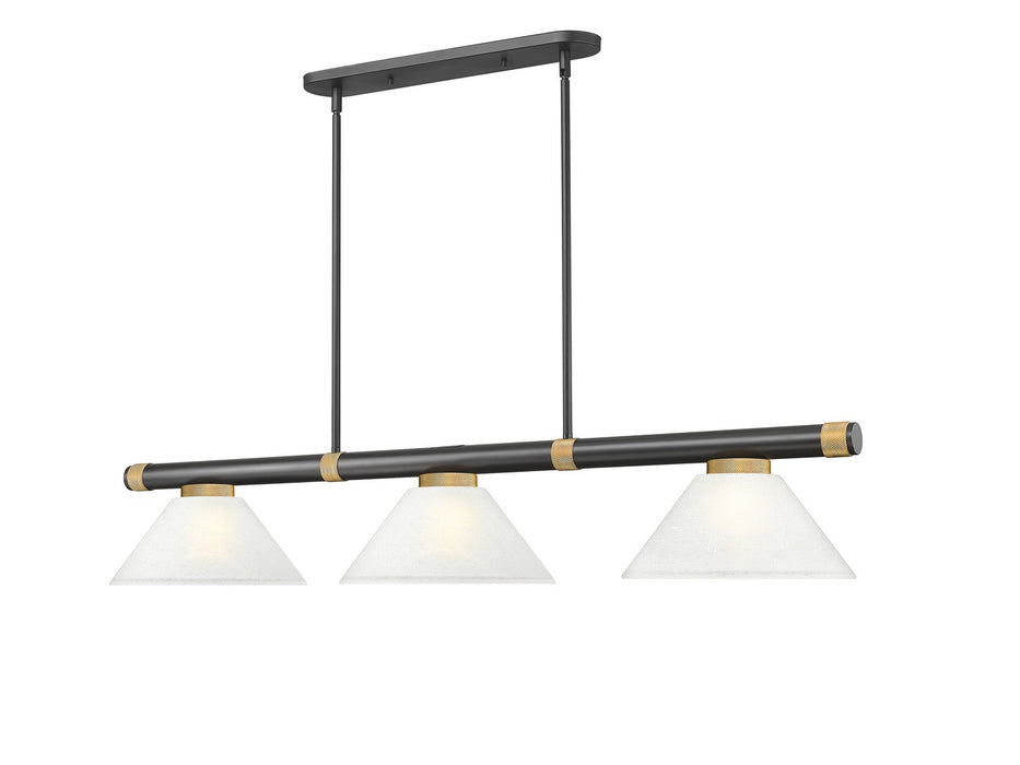 Z-Lite - 3050-3MB-RB-AWL14 - Three Light Billiard - Vanguard - Matte Black + Rubbed Brass