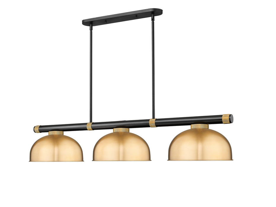Z-Lite - 3050-3MB-RB-D13HBR - Three Light Billiard - Vanguard - Matte Black + Rubbed Brass