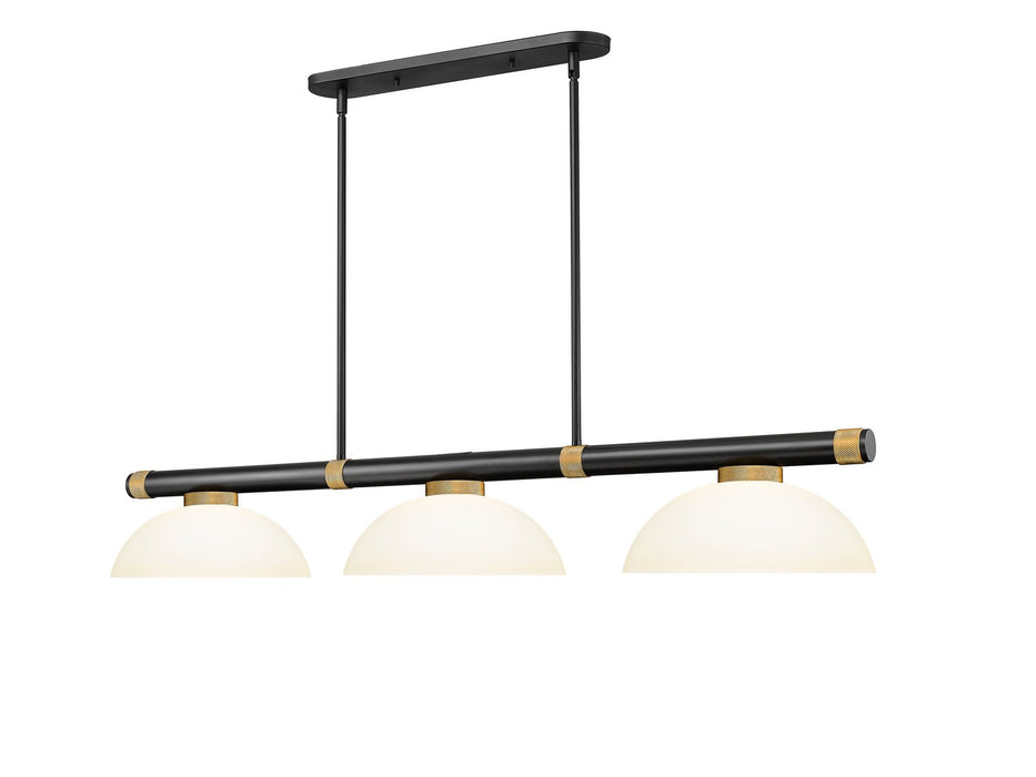 Z-Lite - 3050-3MB-RB-DMO14 - Three Light Billiard - Vanguard - Matte Black + Rubbed Brass