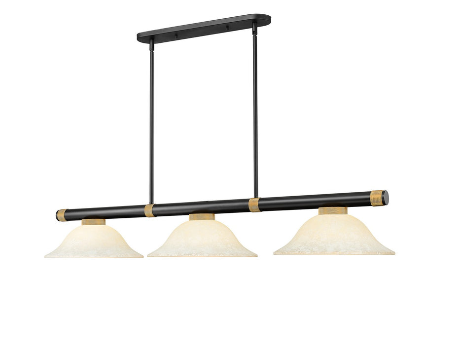 Z-Lite - 3050-3MB-RB-GM16 - Three Light Billiard - Vanguard - Matte Black + Rubbed Brass