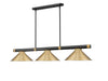 Z-Lite - 3050-3MB-RB-HBR15 - Three Light Billiard - Vanguard - Matte Black + Rubbed Brass