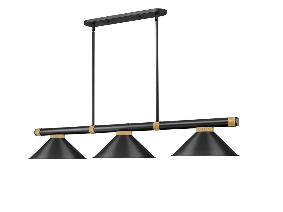 Z-Lite - 3050-3MB-RB-MB15 - Three Light Billiard - Vanguard - Matte Black + Rubbed Brass