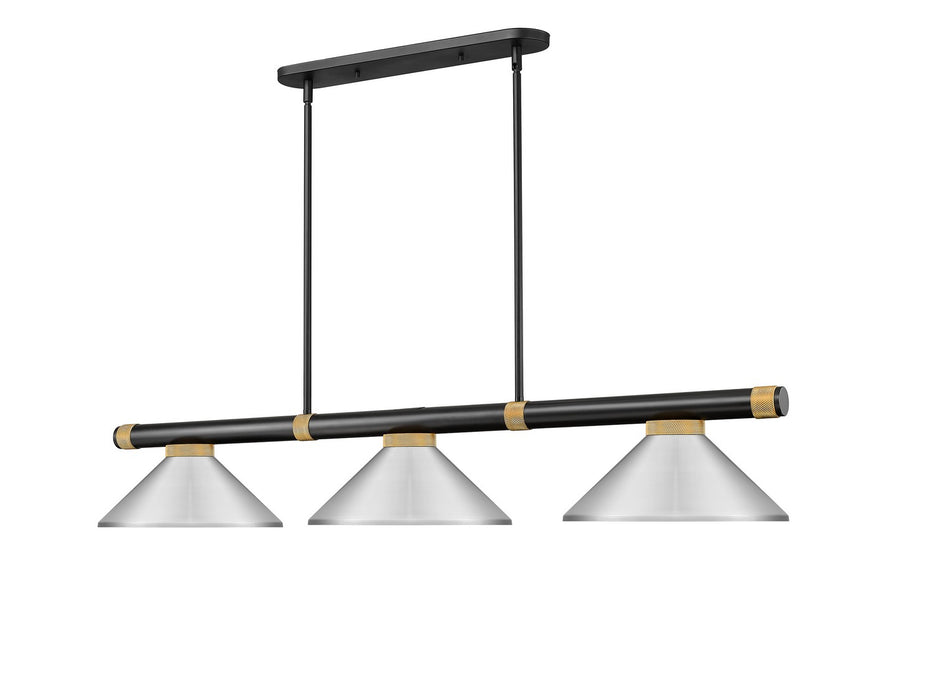 Z-Lite - 3050-3MB-RB-MBN - Three Light Billiard - Vanguard - Matte Black + Rubbed Brass