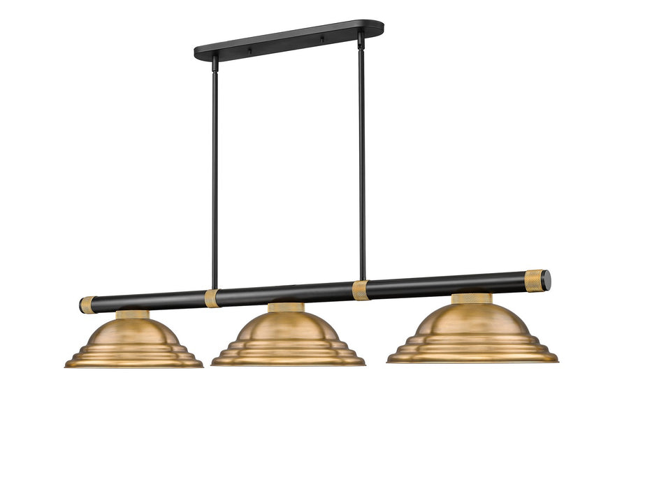 Z-Lite - 3050-3MB-RB-SRB - Three Light Billiard - Vanguard - Matte Black + Rubbed Brass