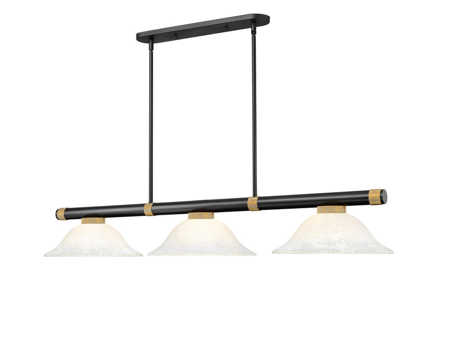 Z-Lite - 3050-3MB-RB-WM16 - Three Light Billiard - Vanguard - Matte Black + Rubbed Brass