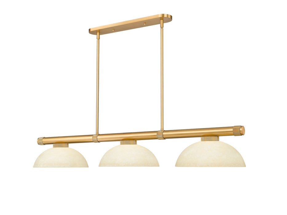 Z-Lite - 3050-3RB-DGM14 - Three Light Billiard - Vanguard - Rubbed Brass