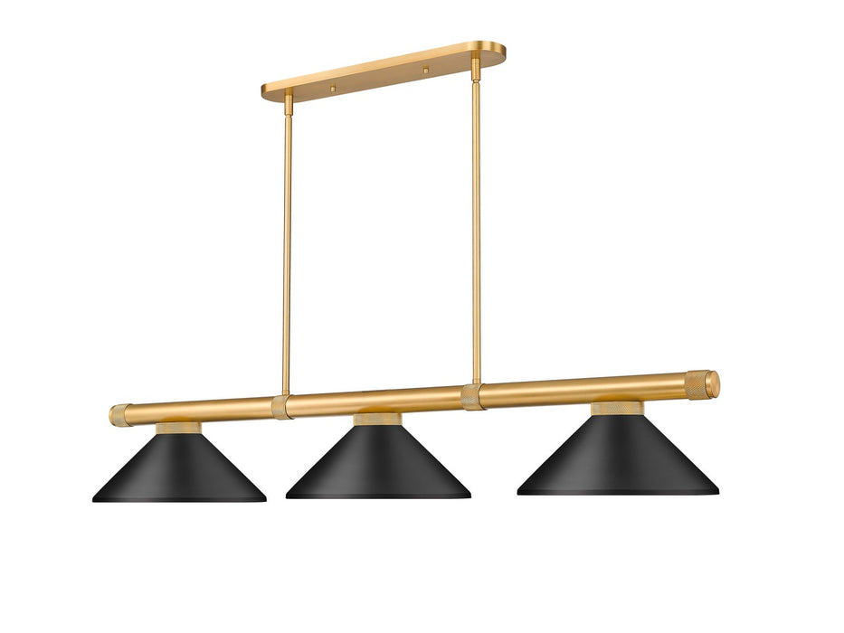 Z-Lite - 3050-3RB-MMB - Three Light Billiard - Vanguard - Rubbed Brass