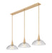 Z-Lite - 3051P12-3L-MGLD - Three Light Linear Chandelier - Lunelle - Modern Gold