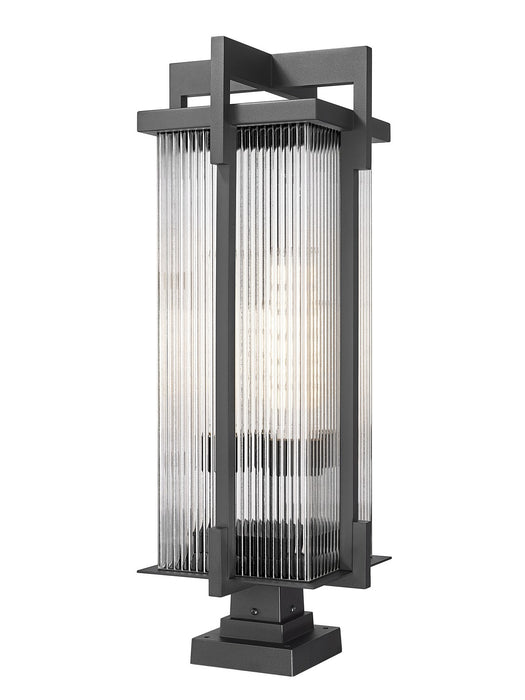 Z-Lite - 5031PHXLS-SQPM-BK - Three Light Outdoor Pier Mount - Fortis - Sand Black