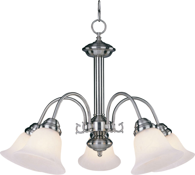 Maxim - 2698MRSN - Five Light Chandelier - Malaga - Satin Nickel