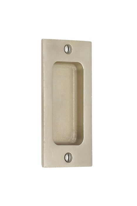 Emtek Sandcast Bronze Rectangular Flush Pulls-4", Tumbled White Bronze