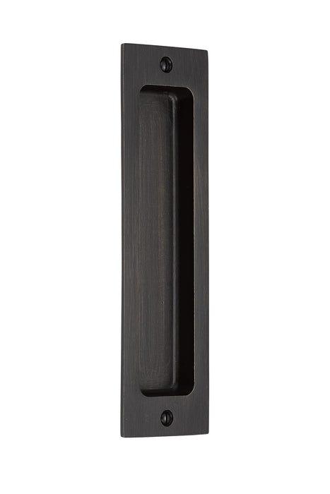 Emtek Sandcast Bronze Rectangular Flush Pulls -8", Medium Bronze