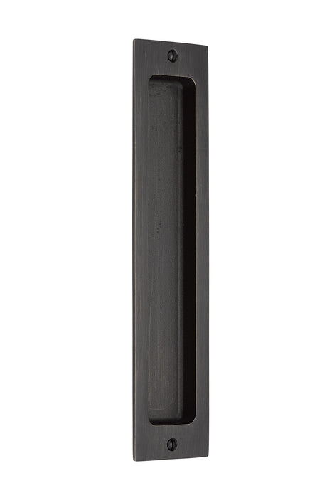 Emtek Sandcast Bronze Rectangular Flush Pulls-10", Medium Bronze