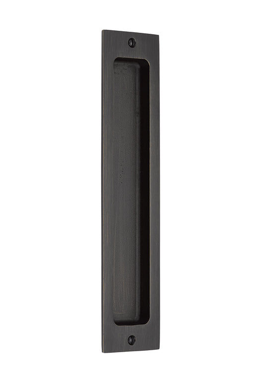 Emtek Sandcast Bronze Rectangular Flush Pulls-10", Medium Bronze