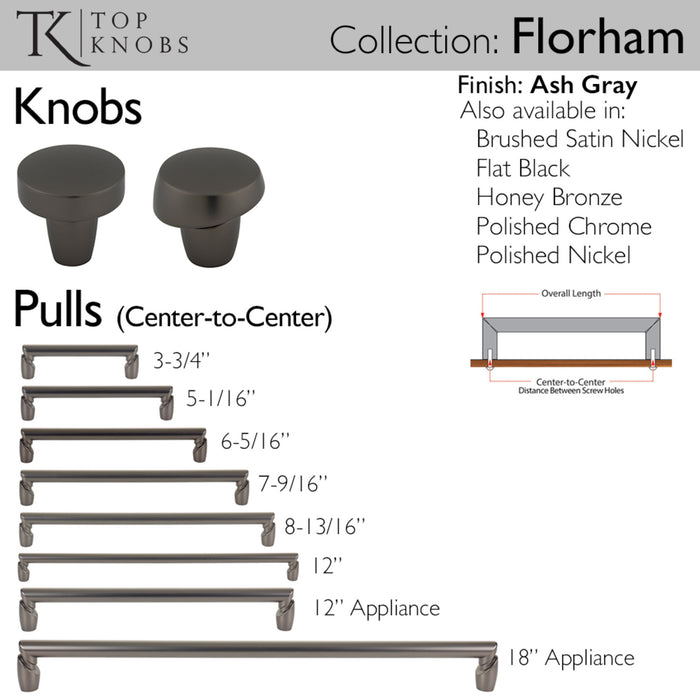 Top Knobs Florham 12" Center to Center Bar Pull