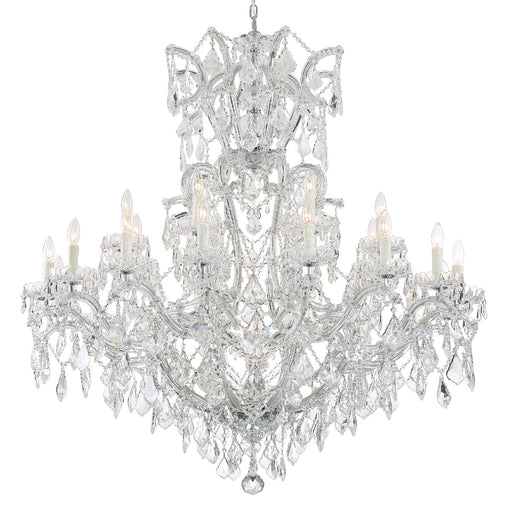 Crystorama - 4424-CH-CL-MWP - 25 Light Chandelier - Maria Theresa - Polished Chrome