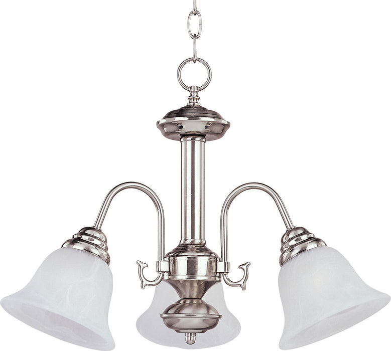 Maxim - 2697MRSN - Three Light Chandelier - Malaga - Satin Nickel