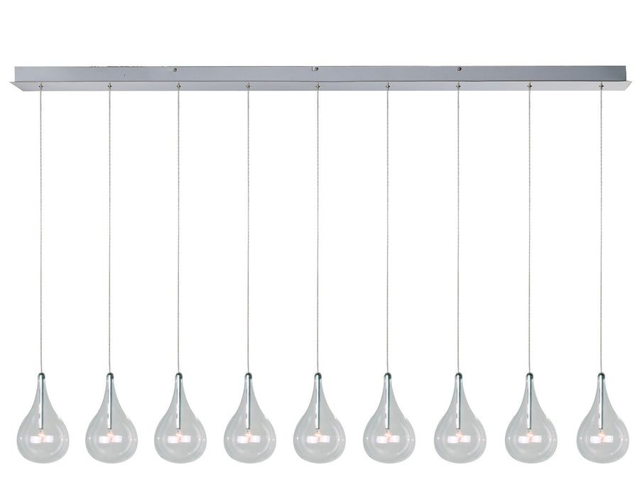 ET2 - E23119-18 - Nine Light Pendant - Larmes - Polished Chrome