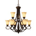 Golden - 8106-9 CDB - Nine Light Chandelier - Torbellino - Cordoban Bronze