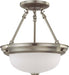 Nuvo Lighting - 60-3244 - Two Light Semi Flush Mount - Ballerina Brushed Nickel - Brushed Nickel