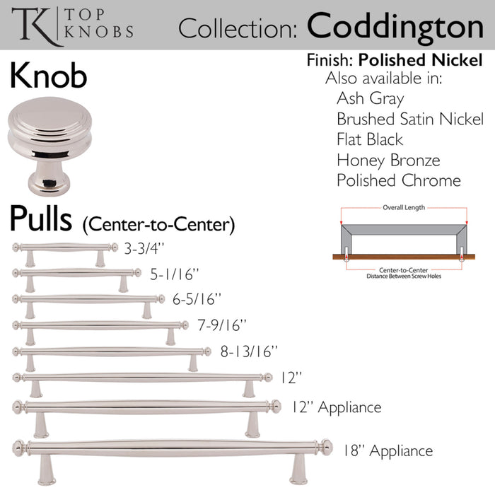 Top Knobs Coddington 12" Center to Center Bar Pull