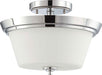 Nuvo Lighting - 60-4087 - Three Light Semi Flush Mount - Bento - Polished Chrome / Satin White
