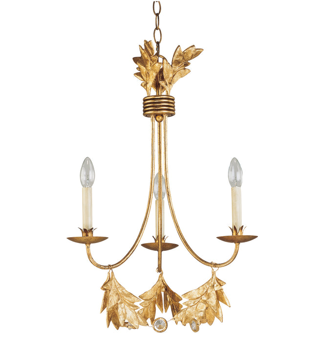 Lucas + McKearn - CH1159-3 - Three Light Mini Chandelier - Sweet Olive - Distressed Gold