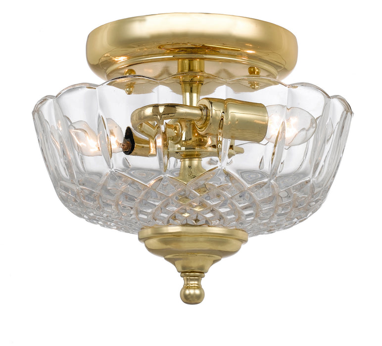 Crystorama - 55-SF-PB - Two Light Semi Flush Mount - Ceiling Mount - Polished Brass