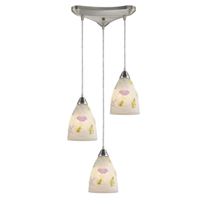 ELK Home - 20000/3 - Three Light Pendant - Seashore - Satin Nickel