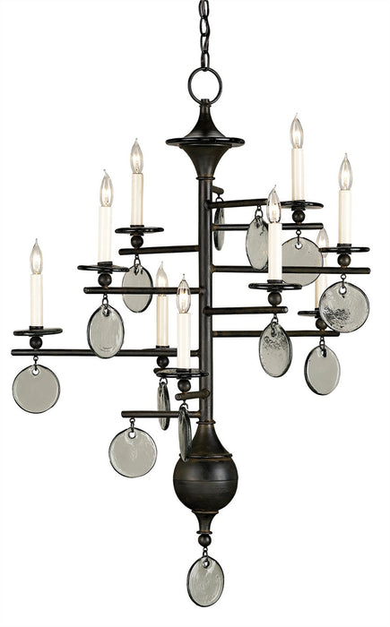 Currey and Company - 9126 - Nine Light Chandelier - Sethos - Old Iron