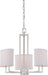 Nuvo Lighting - 60-4757 - Three Light Chandelier - Gemini - Brushed Nickel