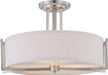 Nuvo Lighting - 60-4758 - Three Light Semi Flush Mount - Gemini - Brushed Nickel