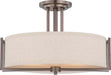 Nuvo Lighting - 60-4858 - Three Light Semi Flush Mount - Gemini - Hazel Bronze / Khaki