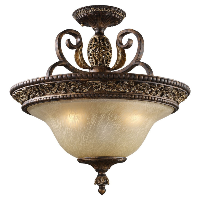 ELK Home - 2157/3 - Three Light Semi Flush Mount - Regency - Burnt Bronze