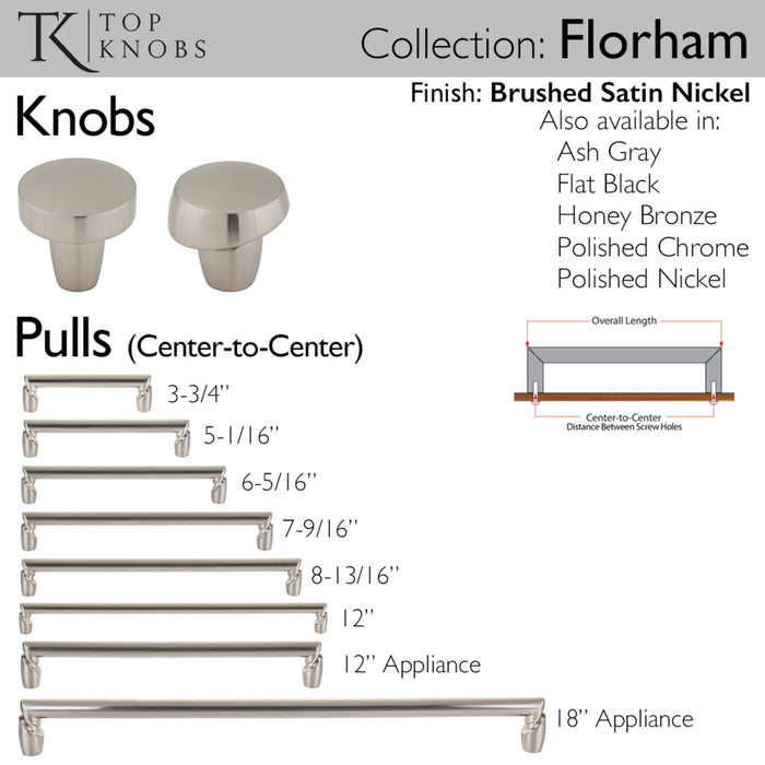 Top Knobs Florham 18" Center to Center Appliance Pull